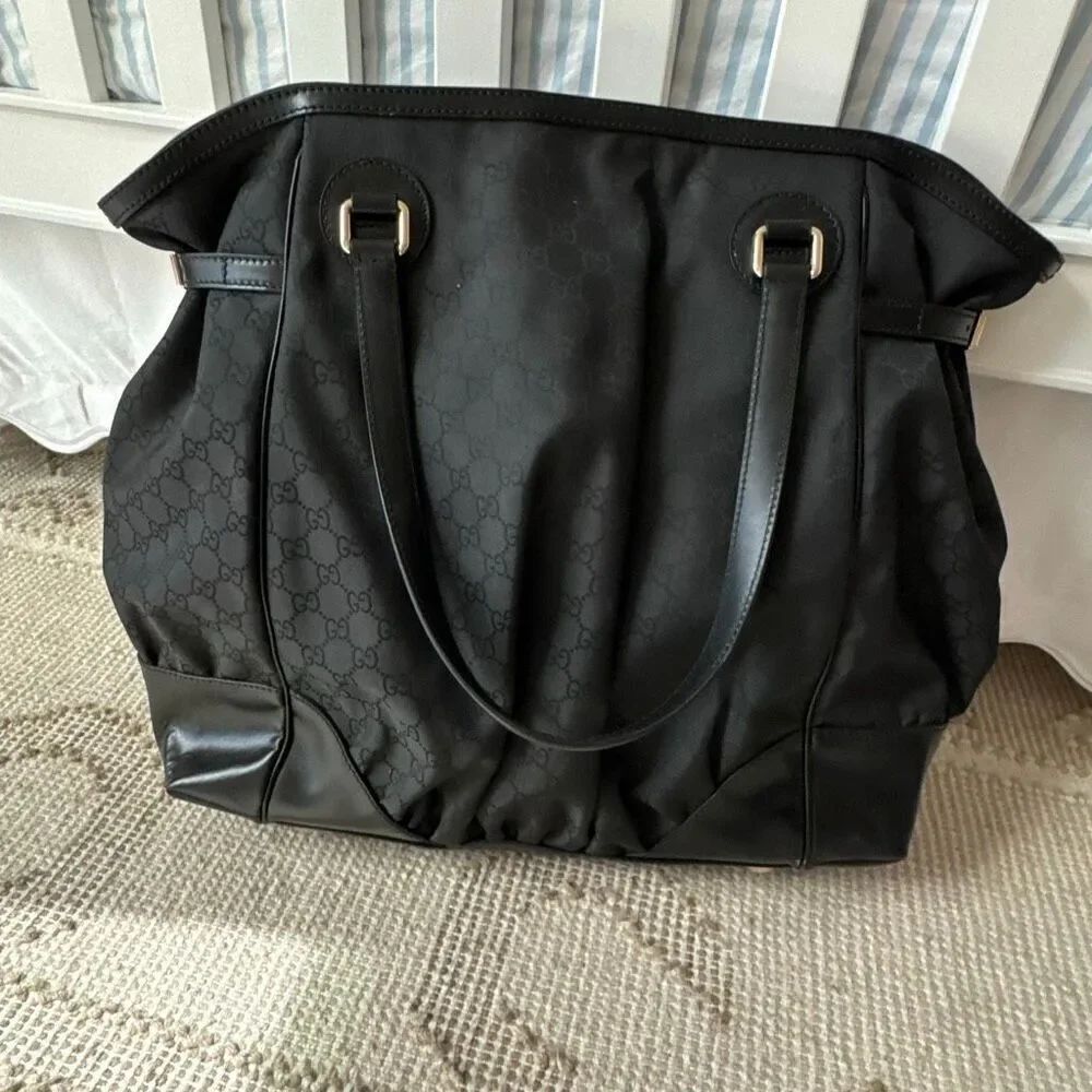 Gucci GG Canvas Full Moon Tote Bag Black - Picture 6 of 16